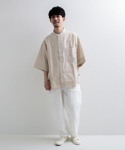 GLOSTER(GLOSTER)/【GLOSTER/グロスター】Vintage Stripe ビッグシャツ ショートスリーブ/img09