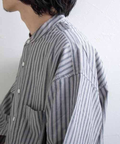 GLOSTER(GLOSTER)/【GLOSTER/グロスター】Vintage Stripe ビッグシャツ ショートスリーブ/img15