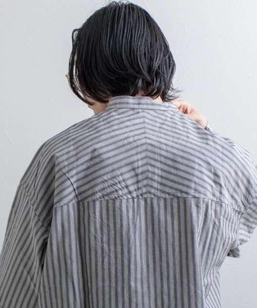 GLOSTER(GLOSTER)/【GLOSTER/グロスター】Vintage Stripe ビッグシャツ ショートスリーブ/img18