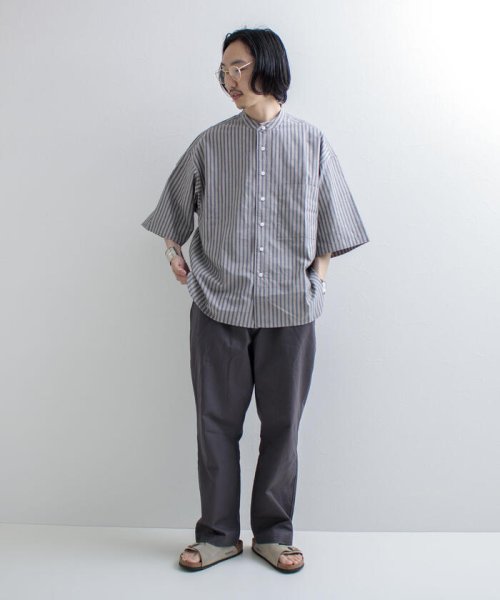 GLOSTER(GLOSTER)/【GLOSTER/グロスター】Vintage Stripe ビッグシャツ ショートスリーブ/img19