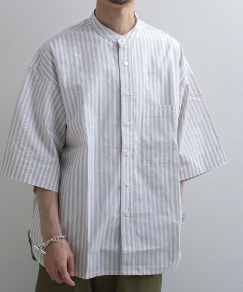 GLOSTER(GLOSTER)/【GLOSTER/グロスター】Vintage Stripe ビッグシャツ ショートスリーブ/img22