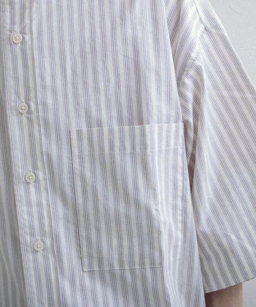 GLOSTER(GLOSTER)/【GLOSTER/グロスター】Vintage Stripe ビッグシャツ ショートスリーブ/img24