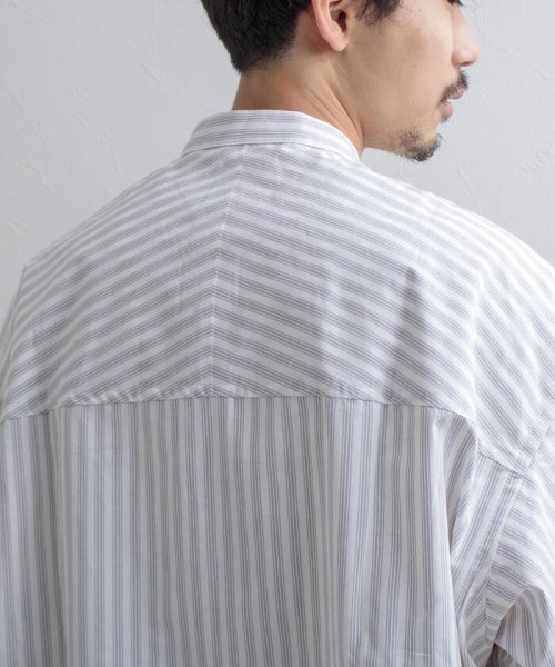 GLOSTER(GLOSTER)/【GLOSTER/グロスター】Vintage Stripe ビッグシャツ ショートスリーブ/img27