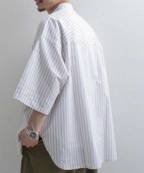 GLOSTER(GLOSTER)/【GLOSTER/グロスター】Vintage Stripe ビッグシャツ ショートスリーブ/img28