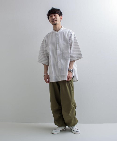 GLOSTER(GLOSTER)/【GLOSTER/グロスター】Vintage Stripe ビッグシャツ ショートスリーブ/img29