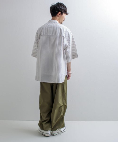 GLOSTER(GLOSTER)/【GLOSTER/グロスター】Vintage Stripe ビッグシャツ ショートスリーブ/img31