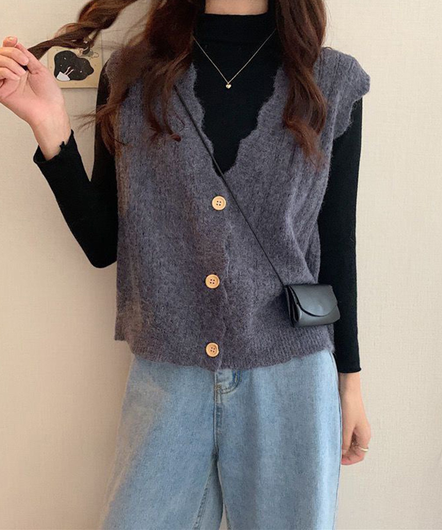 シンプルニットベスト ベスト レディース 春