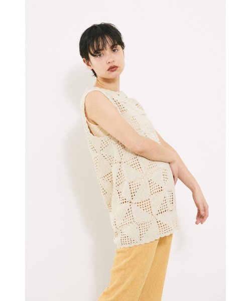 BLACK BY MOUSSY(ブラックバイマウジー)/block crochet knit tops/img02
