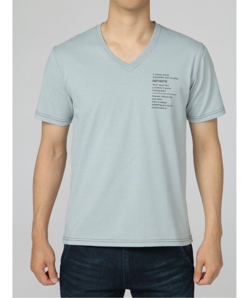 semanticdesign(セマンティックデザイン)/ステッチデザイン Vネック 半袖 メンズ Tシャツ カットソー カジュアル インナー ビジネス ギフト プレゼント/img04