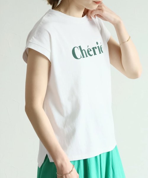 felt maglietta(フェルトマリエッタ)/CherieロゴフレンチスリーブTシャツ/img07