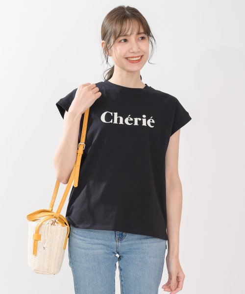 felt maglietta(フェルトマリエッタ)/CherieロゴフレンチスリーブTシャツ/img38