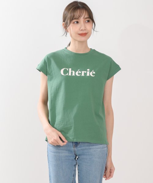 felt maglietta(フェルトマリエッタ)/CherieロゴフレンチスリーブTシャツ/img40