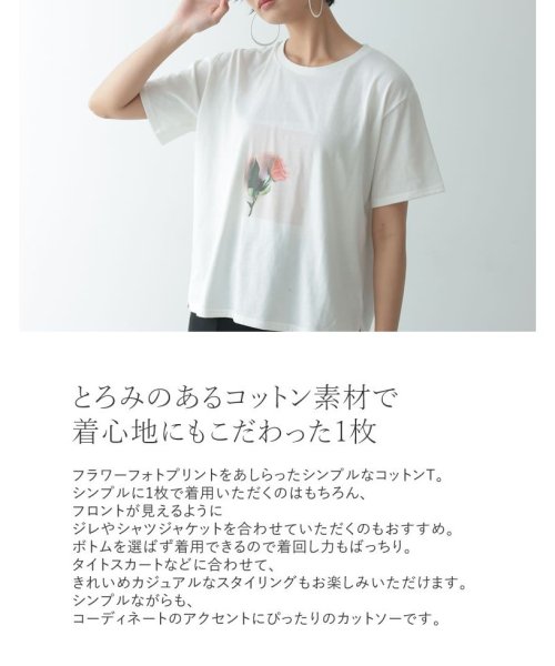 Re:EDIT(リエディ)/フラワーフォトプリント半袖Tシャツ/img02
