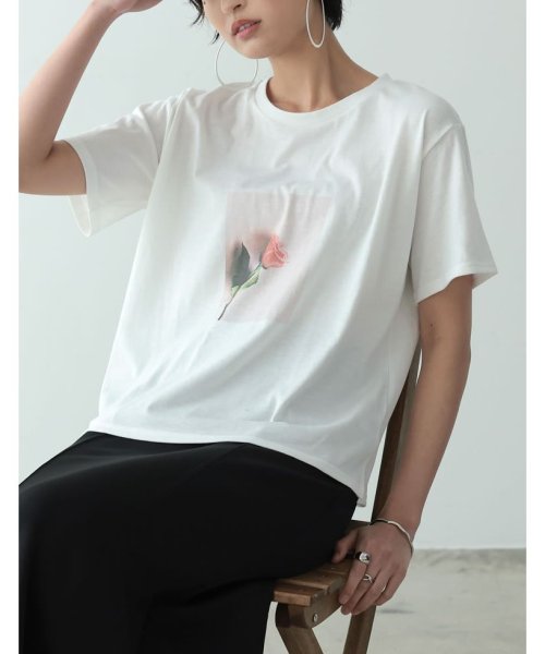 Re:EDIT(リエディ)/フラワーフォトプリント半袖Tシャツ/img12