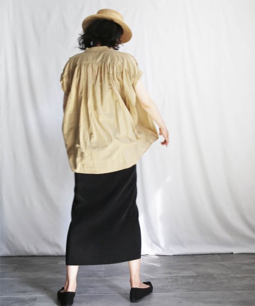 ARGO TOKYO(アルゴトウキョウ)/【予約販売5月中旬お届け予定】Color Gather Blouse 23032　カラーギャザーブラウス　ブラウス　シャツ　コットンシャツ　トップス/img08