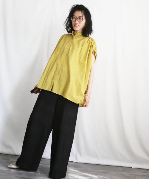 ARGO TOKYO(アルゴトウキョウ)/【予約販売5月中旬お届け予定】Color Gather Blouse 23032　カラーギャザーブラウス　ブラウス　シャツ　コットンシャツ　トップス/img45