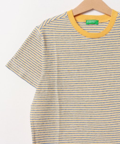 BENETTON (UNITED COLORS OF BENETTON BOYS)(ユナイテッド　カラーズ　オブ　ベネトン　ボーイズ)/キッズリネン混ボーダー半袖Tシャツ・カットソーB/img07