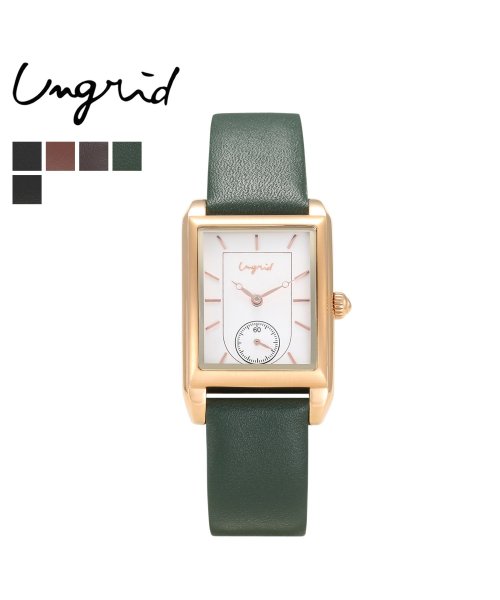 Ungrid(アングリッド)/アングリッド Ungrid 腕時計 レディース BASIC SQUARE LEATHER WATCH ブラック キャメル ダーク ブラウン グリーン シルバー /img01