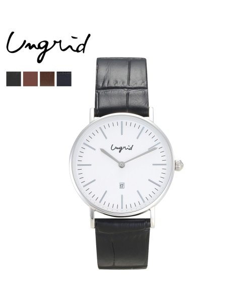 Ungrid(アングリッド)/アングリッド Ungrid 腕時計 レディース BASIC ROUND LEATHER WATCH ブラック ブラウン シルバー 黒 UNG－21750T/img01