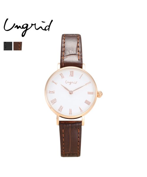 Ungrid(アングリッド)/アングリッド Ungrid 腕時計 レディース CLASSICAL ROUND LEATHER WATCH ブラック ブラウン 黒 UNG－21760T/img01