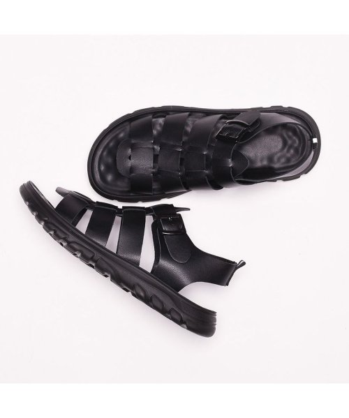 SVEC(シュベック)/グルカサンダル メンズ サンダル おしゃれ レザー スニーカーサンダル カジュアルシューズ ストラップ ストラップサンダル 韓国 ブラック 黒 シューズ 靴/img07
