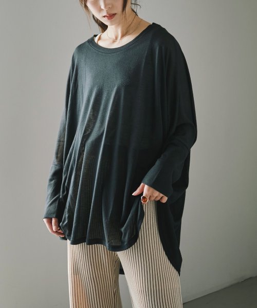 Fashion Letter(ファッションレター)/ゆるく被ってUV対策！ ドルマンUVカットソー レディース Tシャツ ビッグシルエット ポンチョ 水着の上か着られる Tシャツ ポリエステル 速乾 レディース /img31