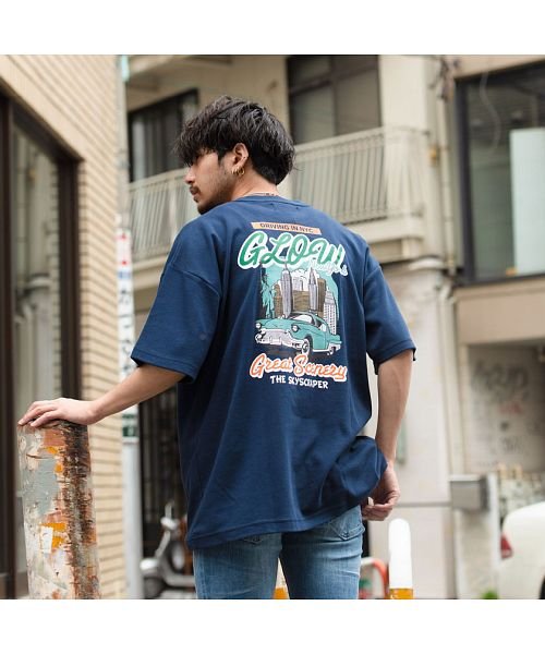 Cavaria Usaコットンカリフォルニアイラストクルーネック半袖tシャツ メンズ 半袖 大人 Usaコットン 厚手 大きいサイズ ビッグシルエット オーバー キャバリア Cavaria Magaseek