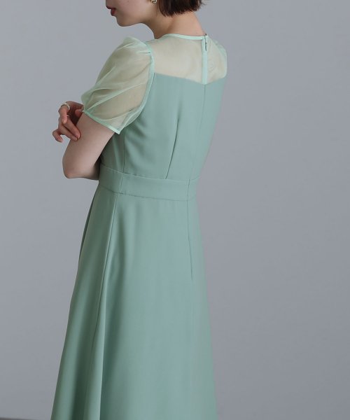 ロング&袖ありフォーマルフロントギャザー大きいサイズ結婚式パーティードレス ワンピース 