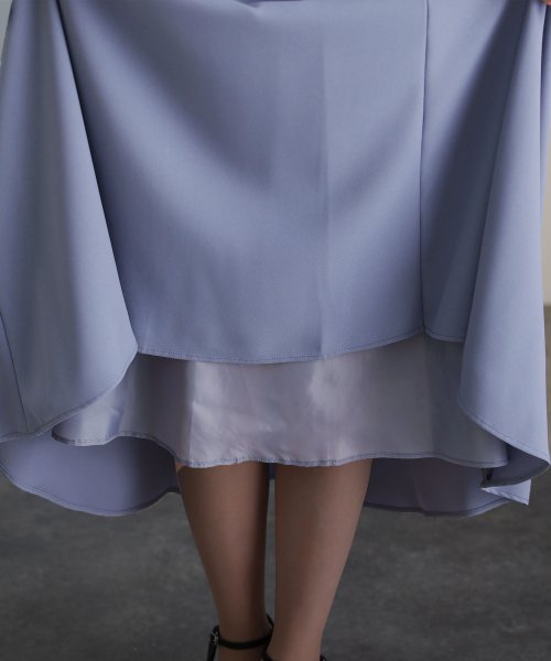 ロング&袖ありフォーマルフロントギャザー大きいサイズ結婚式パーティードレス ワンピース 