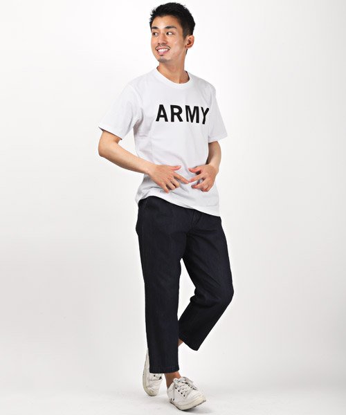 LUXSTYLE(ラグスタイル)/ARMYプリントTシャツ/Tシャツ メンズ 半袖 ロゴ プリント ARMY ミリタリー ワンポイント/img04