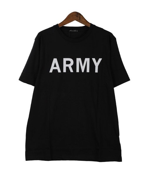 LUXSTYLE(ラグスタイル)/ARMYプリントTシャツ/Tシャツ メンズ 半袖 ロゴ プリント ARMY ミリタリー ワンポイント/img06