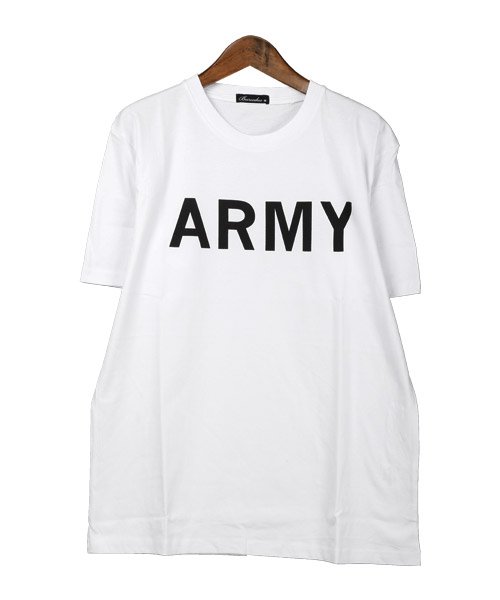 LUXSTYLE(ラグスタイル)/ARMYプリントTシャツ/Tシャツ メンズ 半袖 ロゴ プリント ARMY ミリタリー ワンポイント/img07