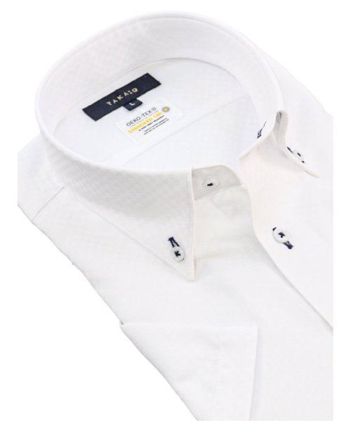 TAKA-Q(タカキュー)/形態安定 吸水速乾 スタンダードフィット ボタンダウン 半袖 ワイシャツ/img01