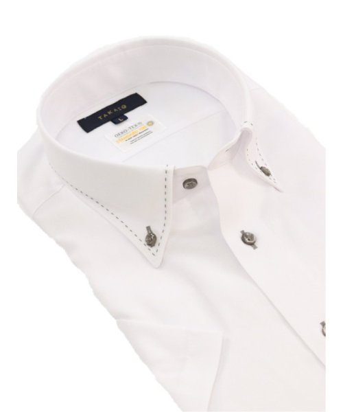 TAKA-Q(タカキュー)/形態安定 吸水速乾 スタンダードフィット ボタンダウン 半袖 シャツ メンズ ワイシャツ ビジネス ノーアイロン 形態安定 yシャツ 速乾/img01