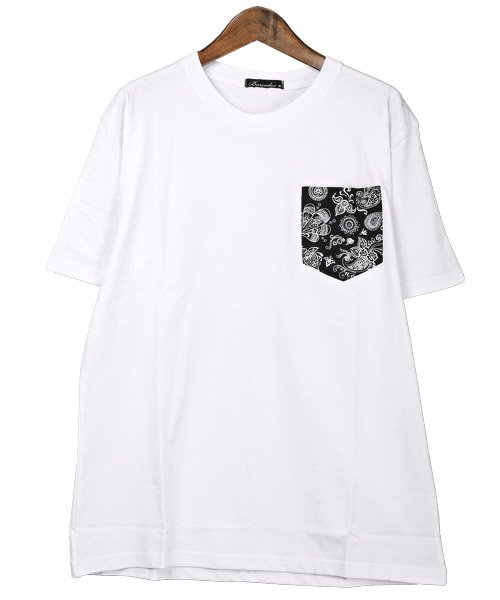 LUXSTYLE(ラグスタイル)/ペイズリー柄ポケットプリントTシャツ/Tシャツ メンズ 半袖 ポケット ペイズリー柄 バンダナ柄 プリント/img06