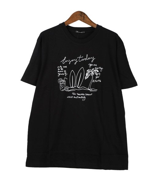 LUXSTYLE(ラグスタイル)/サーフイラストプリント半袖Tシャツ/Tシャツ メンズ 半袖 プリント イラスト パームツリー サーフボード ロゴ/img06