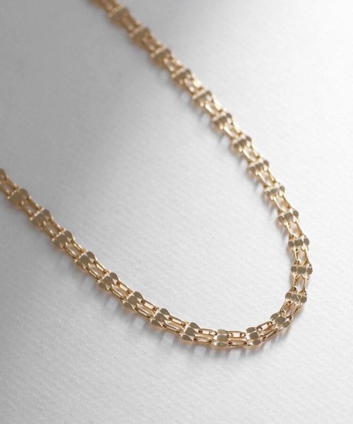 K18ダブルフラワークロス ネックレス 