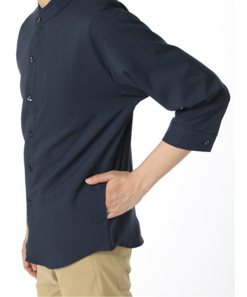 TAKA-Q(タカキュー)/ポリトロ 変形スタンドカラー 7分袖シャツアウター メンズ シャツ カジュアル トップス インナー ギフト プレゼント 羽織り カーディガン アウター/img20