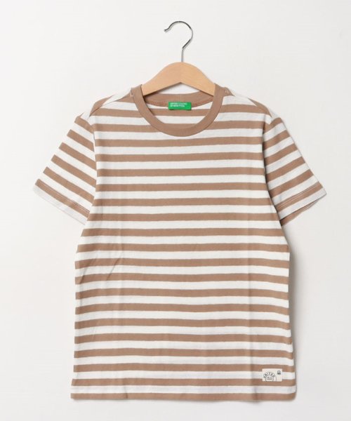 BENETTON (UNITED COLORS OF BENETTON BOYS)(ユナイテッド　カラーズ　オブ　ベネトン　ボーイズ)/キッズリネン混ボーダー半袖Tシャツ・カットソーB/img09