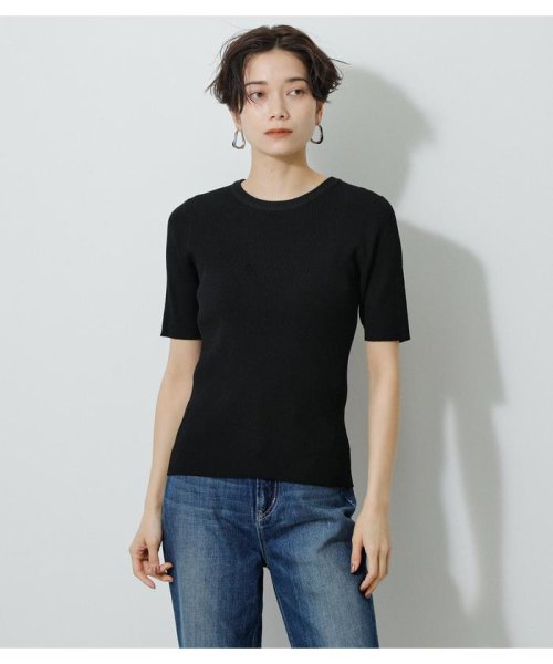 AZUL by moussy(アズールバイマウジー)/HALF SLEEVE CREW NECK RIB TOPS/img22