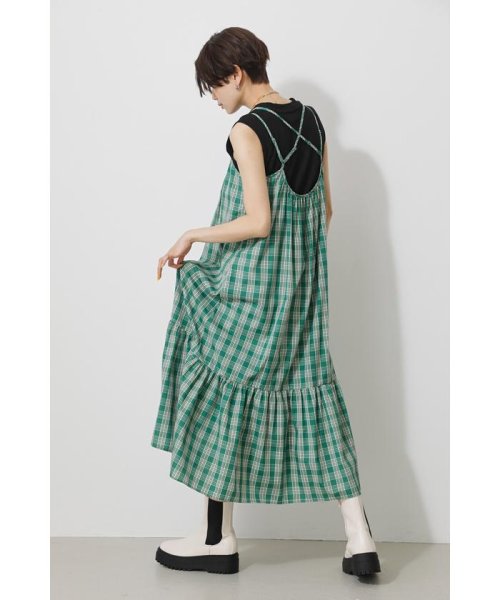AZUL by moussy(アズールバイマウジー)/CHECK CAMISOLE ONEPIECE/img12