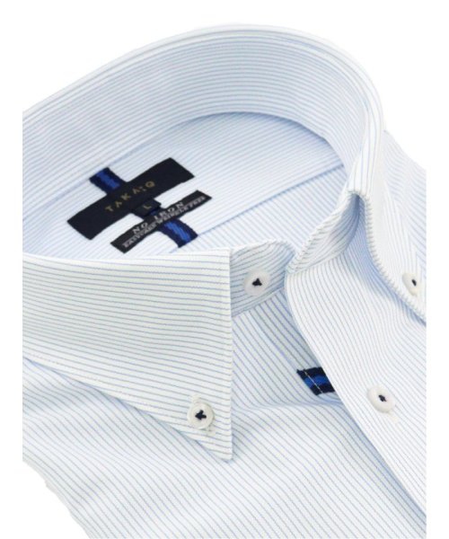 TAKA-Q(タカキュー)/ノーアイロン ストレッチ スタンダードフィット ボタンダウン 半袖 ニットシャツ ワイシャツ/img01