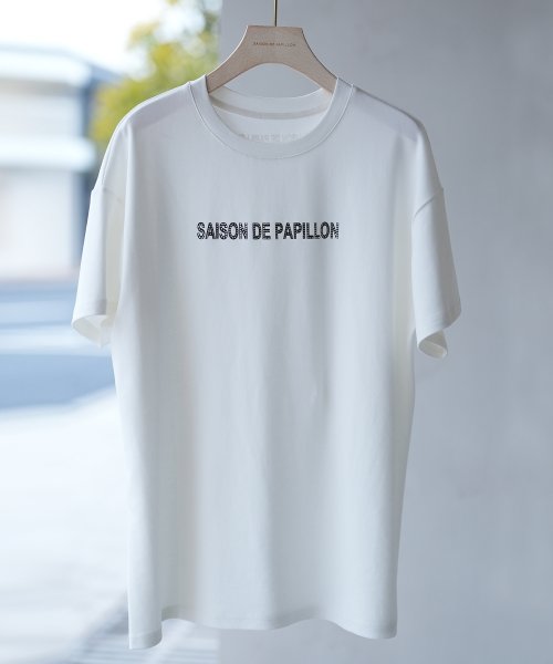 SAISON DE PAPILLON(セゾン ド パピヨン)/【ユニセックス】ラインストーン入りブランドロゴオーバーサイズボックスTシャツ/img01