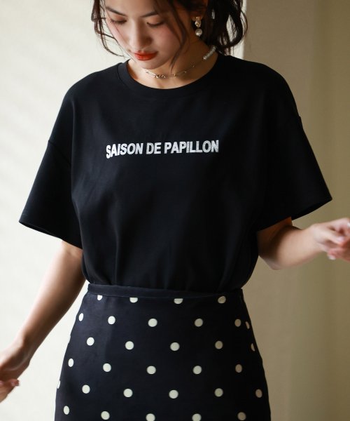 SAISON DE PAPILLON(セゾン ド パピヨン)/【ユニセックス】ラインストーン入りブランドロゴオーバーサイズボックスTシャツ/img13