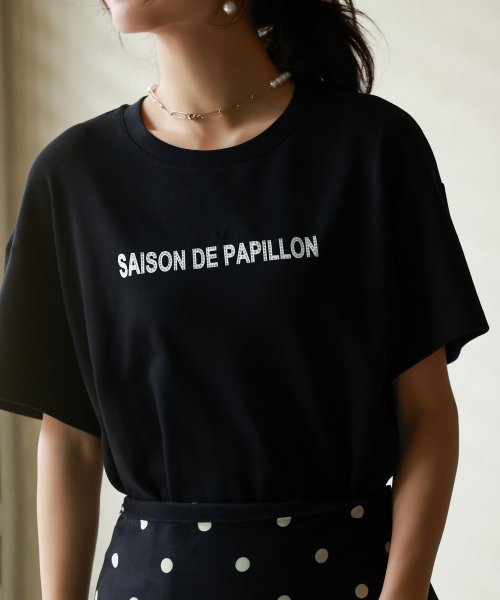 SAISON DE PAPILLON(セゾン ド パピヨン)/【ユニセックス】ラインストーン入りブランドロゴオーバーサイズボックスTシャツ/img18