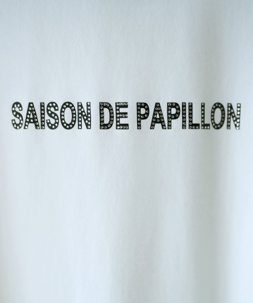 SAISON DE PAPILLON(セゾン ド パピヨン)/【ユニセックス】ラインストーン入りブランドロゴオーバーサイズボックスTシャツ/img24