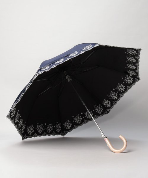 LANVIN Collection(umbrella)(ランバンコレクション（傘）)/LANVIN CLLECTION（ランバンコレクション）晴雨兼用折りたたみ日傘　フラワー刺繍/img01