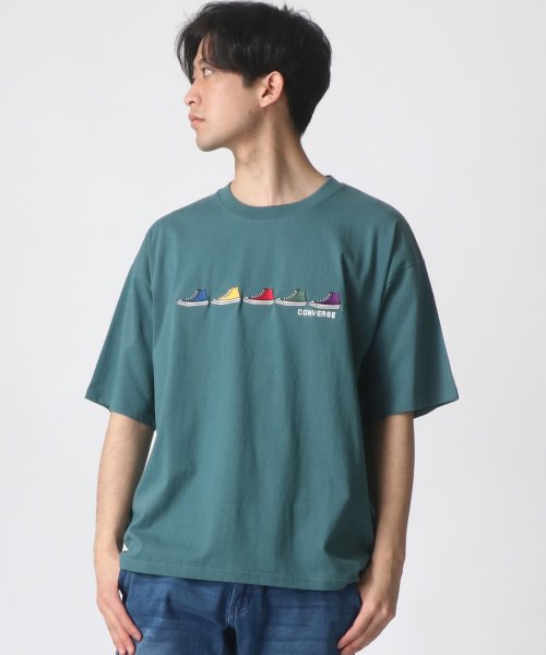 LAZAR(ラザル)/CONVERSE/コンバース カラフル シューズ ロゴ 刺繍 Tシャツ/img19