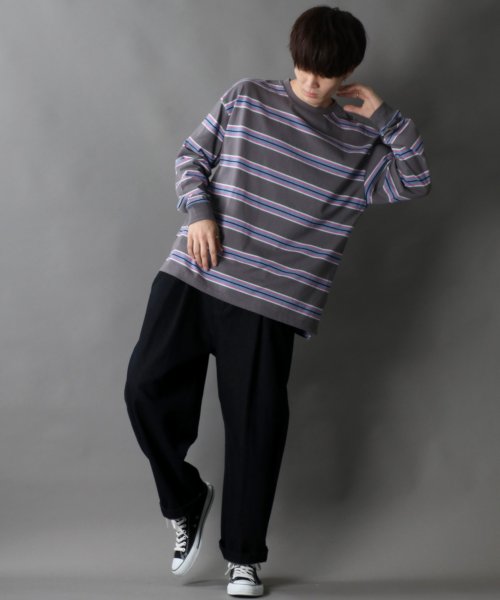 SITRY(SITRY)/【SITRY】Loose silhouette Heavy weight multi border rib T－shirt/ルーズシルエット ボーダーT/img08