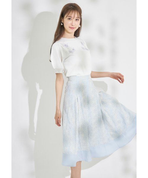 tocco closet(トッコクローゼット)/裾切り替えフラワー刺繍フレアスカート/img05